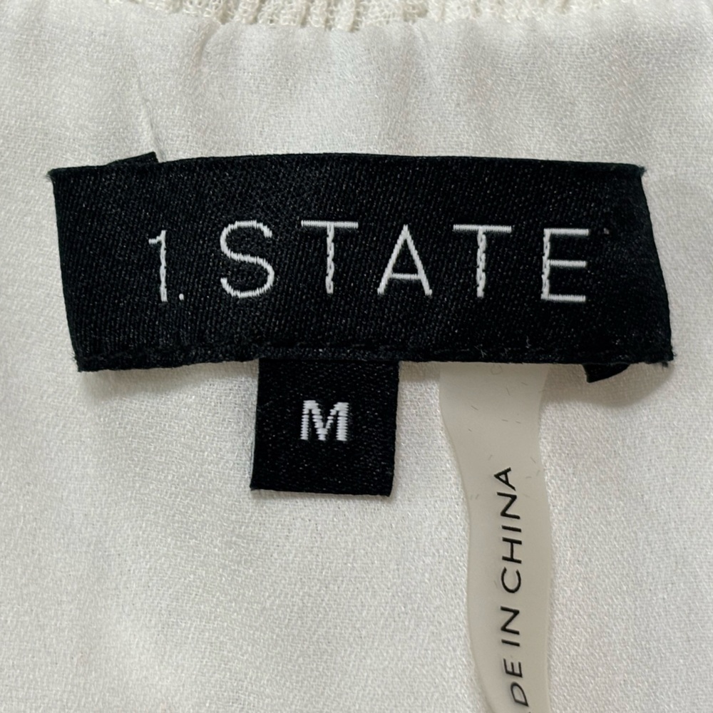 1. State White Pleated Maxi Sundress Mock Neck size medium - Picture 4 of 9
